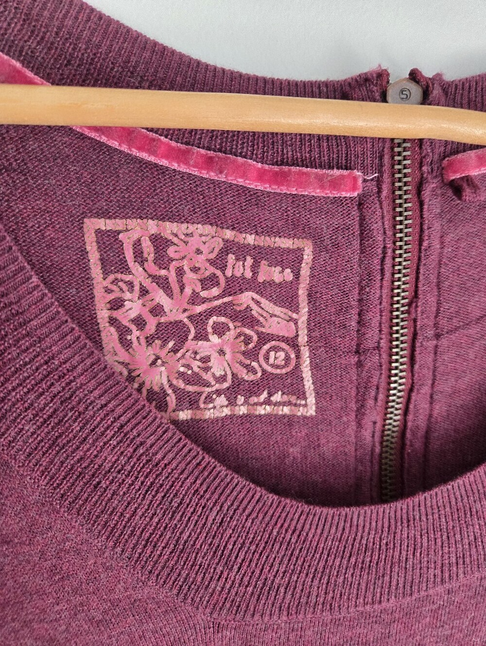 FAT FACE cotton knit sweater dress In Raspberry-plum - Picture 2 of 13